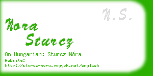 nora sturcz business card